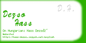 dezso hass business card